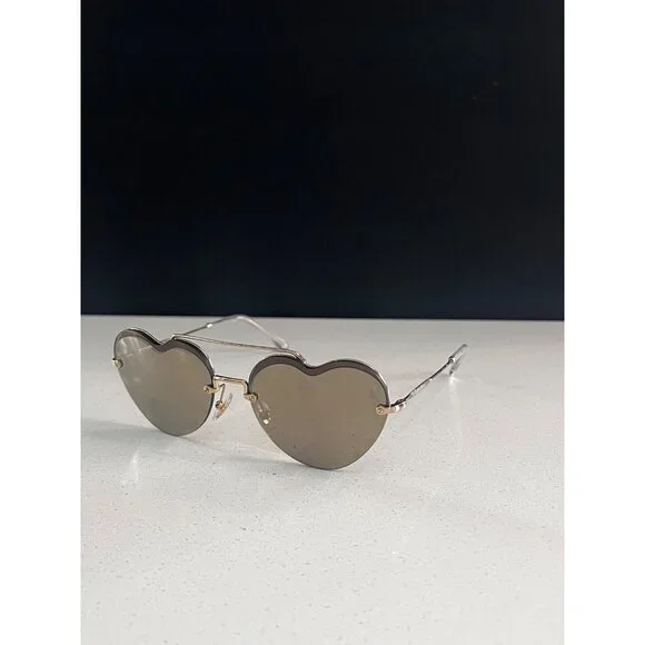 MIU MIU Heart-Shaped Mirrored Sunglasses NEW